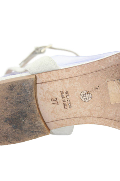 Emme Parsons Womens Suede Buckled Strap Flat Sandals Beige Size 7