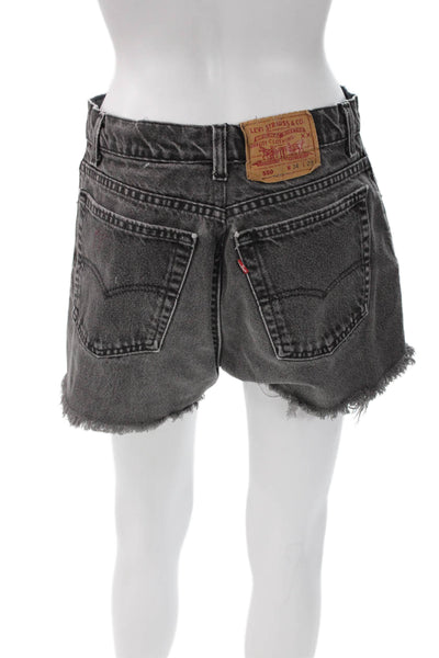 Levis Women Denim Shorts Gray Cotton Solid Size 30