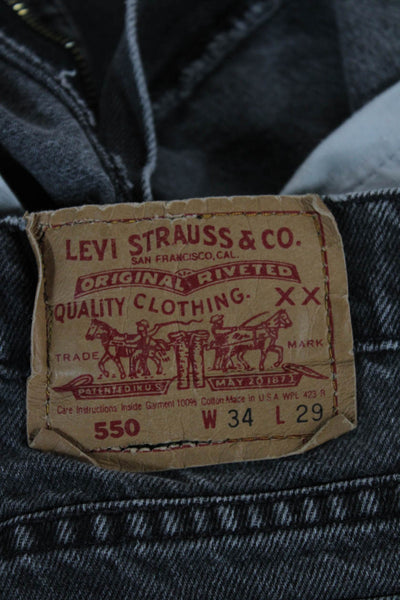 Levis Women Denim Shorts Gray Cotton Solid Size 30