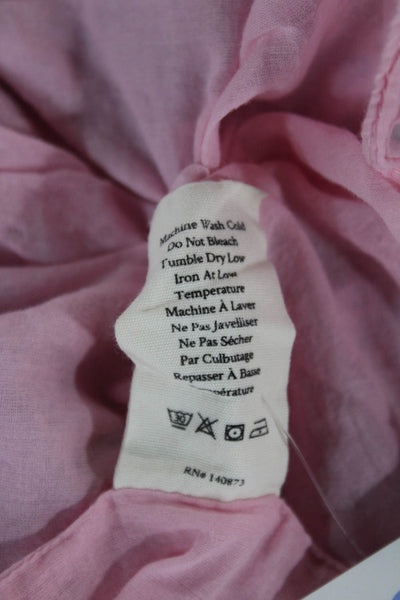 Love Shack Fancy Women A-Line Pink Floral Cotton Mini Skirt Size S