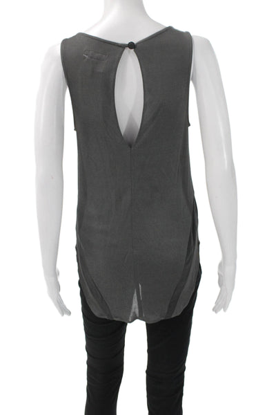 Rag & Bone Women Tunic Tank Cowl Neck Sleeveless Gray Viscose Button Size XS