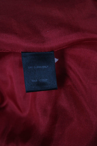 Marc By Marc Jacobs Women Red Striped Overcoat Button Long Sleeve Size S