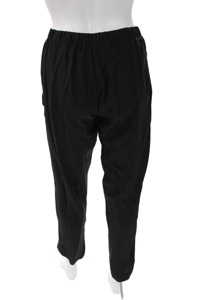 LNA Womens Cropped Silk Pants Black Pull On Size S