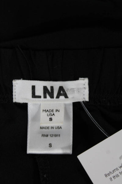LNA Womens Cropped Silk Pants Black Pull On Size S