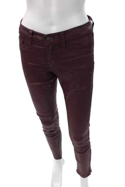 J Brand Womens Skinny Purple Jeans Cotton Blend Button Size 26