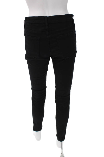 Frame Women Skinny Jeans Black Mid Rise Cotton Blend Size 27
