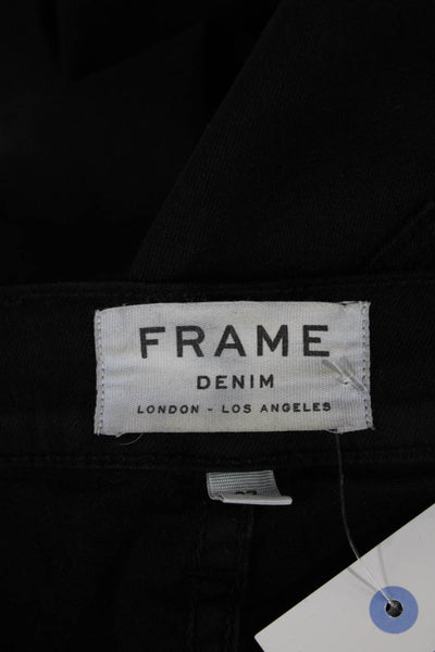 Frame Women Skinny Jeans Black Mid Rise Cotton Blend Size 27