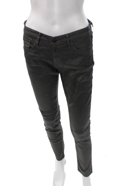 AG Women Skinny Jeans Gray Modal Button Mid Rise Size 27