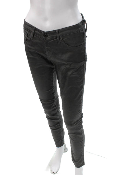 AG Women Skinny Jeans Gray Modal Button Mid Rise Size 27