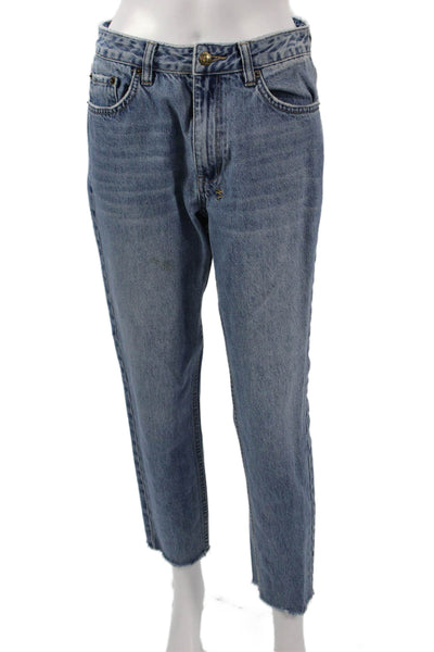 Ksubi Womens Straight Jeans Blue Cotton High Rise Button Size 28