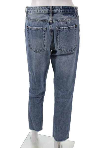 Ksubi Womens Straight Jeans Blue Cotton High Rise Button Size 28