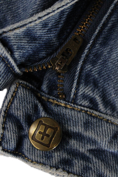Ksubi Womens Straight Jeans Blue Cotton High Rise Button Size 28