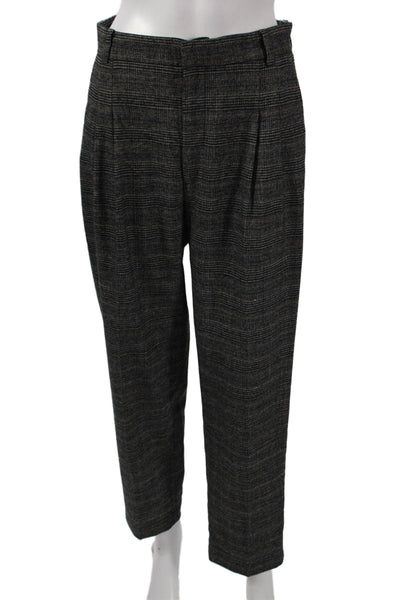 Zara Women Dress Pants Multicolor Plaid Polyester Zip Fall Size M