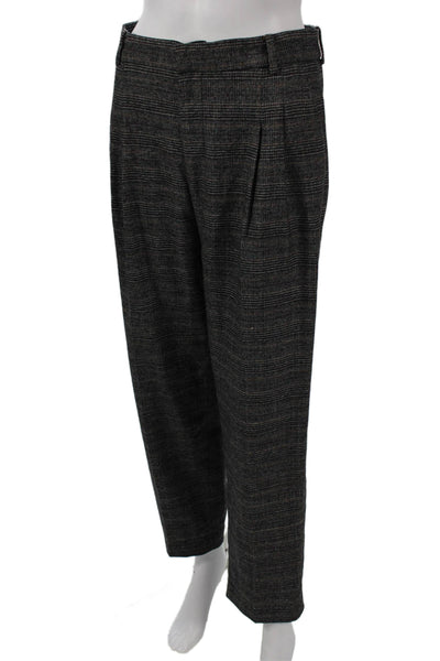 Zara Women Dress Pants Multicolor Plaid Polyester Zip Fall Size M