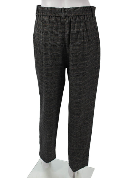 Zara Women Dress Pants Multicolor Plaid Polyester Zip Fall Size M