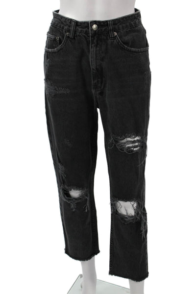 Ksubi Womens Mom Jeans Black High Rise 100% Cotton 25 Inseam Size 27