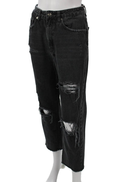 Ksubi Womens Mom Jeans Black High Rise 100% Cotton 25 Inseam Size 27