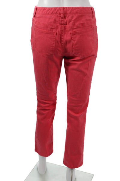 Etcetera Women Cropped Red Mid Rise Cotton Blend Jeans Size 4