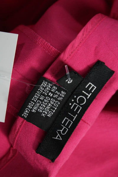 Etcetera Womens Pink Capri Pants 98% Cotton Zip Inseam 24 Size 2