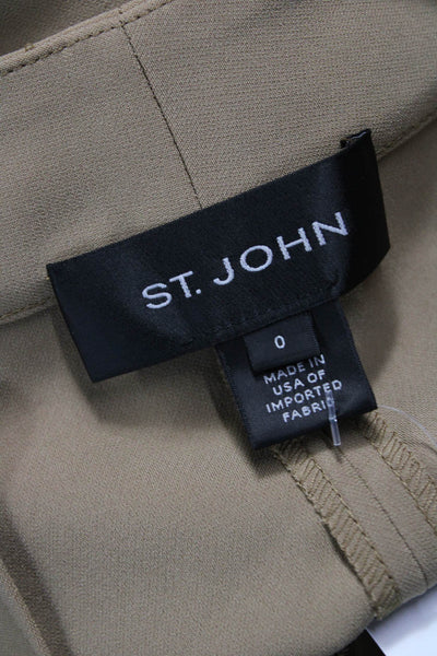 St. John Women Dress Pants Beige Viscose Zip Inseam 27 Size 0