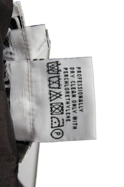 Carlisle Women Linen Pencil Skirt Brown Zip Short Size 2