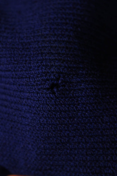 St. John Womens Sweater Dress Blue Wool Blend Cowl Neck Long Sleeve Size PP