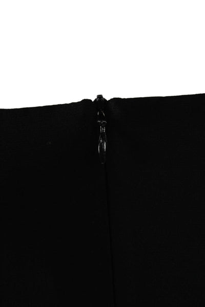 David Meister Women Sheath Dress Black Sleeveless Cowl Neck Zip Size 2