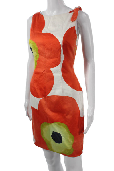 David Meister Women Sheath Dress Floral Multicolor Boat Neck Size 2