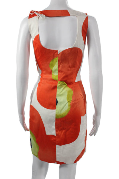 David Meister Women Sheath Dress Floral Multicolor Boat Neck Size 2