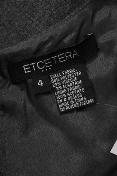 Etcetera Womens Shift Dress Gray Sleeveless Round Neck Knee Length Size 4