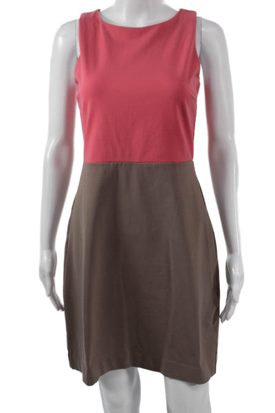Cynthia Rowley Women Sheath Dress Pink Boatneck Sleeveless Short Nylon Size S