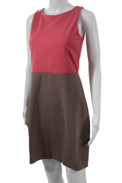 Cynthia Rowley Women Sheath Dress Pink Boatneck Sleeveless Short Nylon Size S