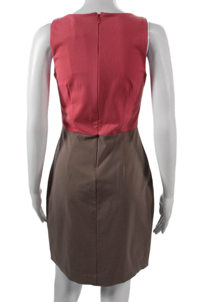 Cynthia Rowley Women Sheath Dress Pink Boatneck Sleeveless Short Nylon Size S