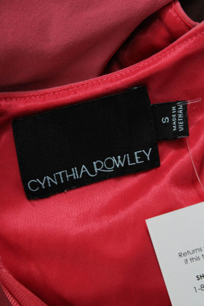 Cynthia Rowley Women Sheath Dress Pink Boatneck Sleeveless Short Nylon Size S
