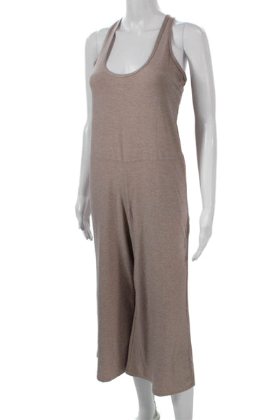Designer Womens Beige Scoop Neck Sleeveless Jumpsuit Size XS