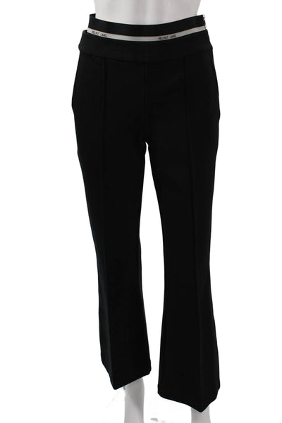 Helmut Lang Womens Cropped Pants Black Rayon Zip Size 4