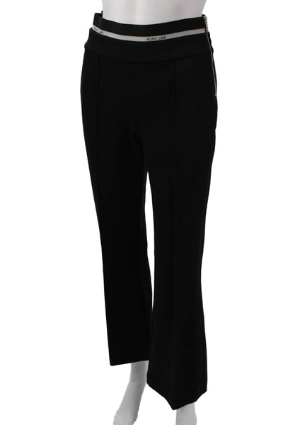Helmut Lang Womens Cropped Pants Black Rayon Zip Size 4
