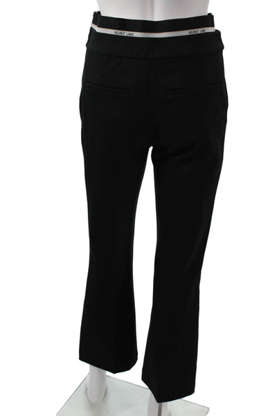Helmut Lang Womens Cropped Pants Black Rayon Zip Size 4