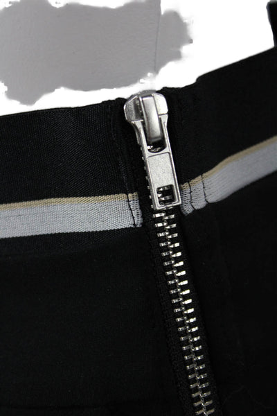 Helmut Lang Womens Cropped Pants Black Rayon Zip Size 4