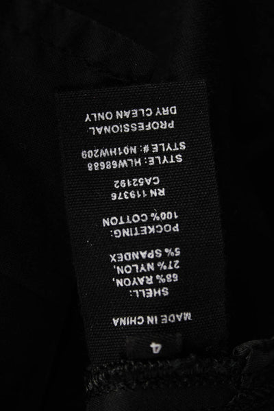 Helmut Lang Womens Cropped Pants Black Rayon Zip Size 4