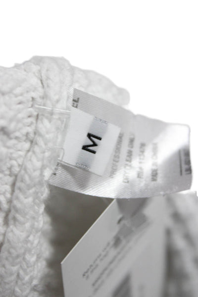Yigal Azrouel Mens Cardigan White Cotton Collared Geometric Long Sleeve Size M