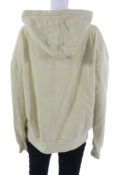 We Wore What Womens Pullover Hoodie Yellow Cotton Long Sleeve Size XL