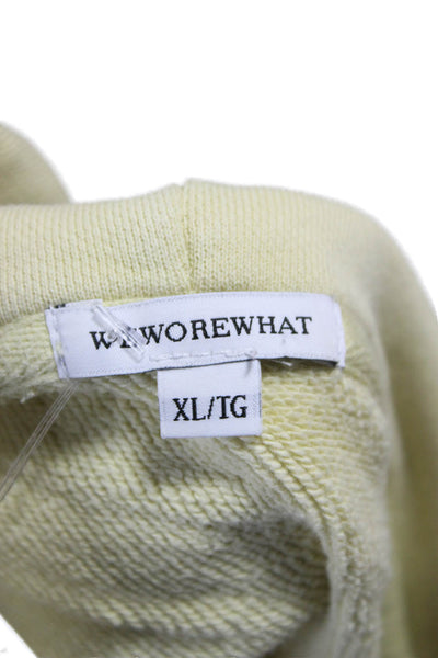 We Wore What Womens Pullover Hoodie Yellow Cotton Long Sleeve Size XL