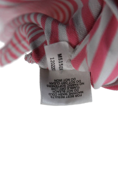 Peter Millar Mens Pink Striped Polyester Polo Shirt Short Sleeve Size XL