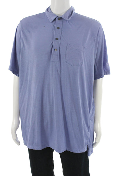 RLX Ralph Lauren Mens Polo Shirt Blue Short Sleeve Collared Polyester Size 2XL