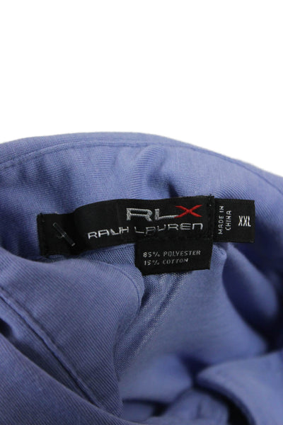 RLX Ralph Lauren Mens Polo Shirt Blue Short Sleeve Collared Polyester Size 2XL