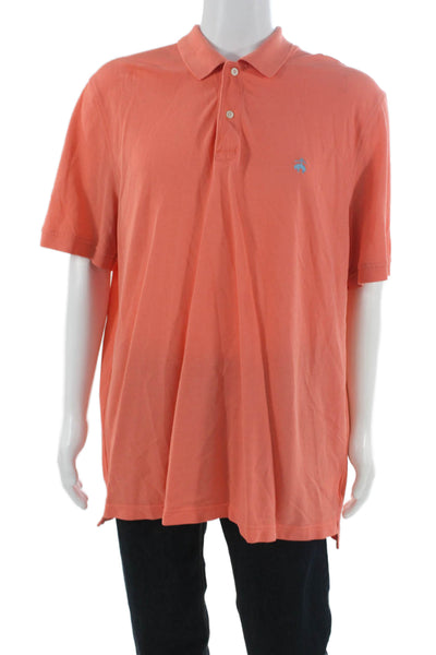 Brooks Brothers Mens Polo Shirt Orange 100% Supima Cotton Short Sleeve Size 2XL