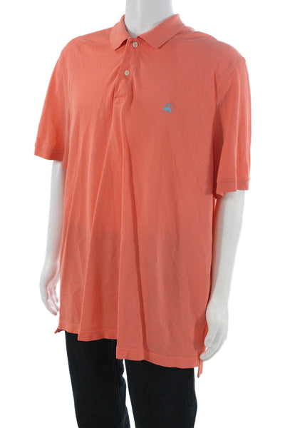 Brooks Brothers Mens Polo Shirt Orange 100% Supima Cotton Short Sleeve Size 2XL