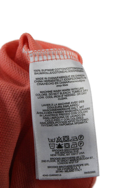 Brooks Brothers Mens Polo Shirt Orange 100% Supima Cotton Short Sleeve Size 2XL