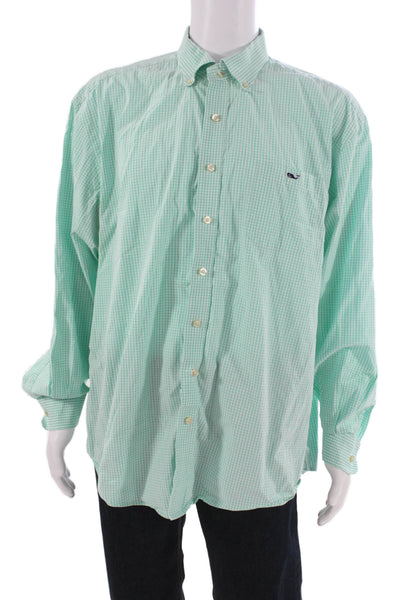 Vineyard Vines Mens Button Down Check Cotton Long Sleeve Shirt Size 2XL